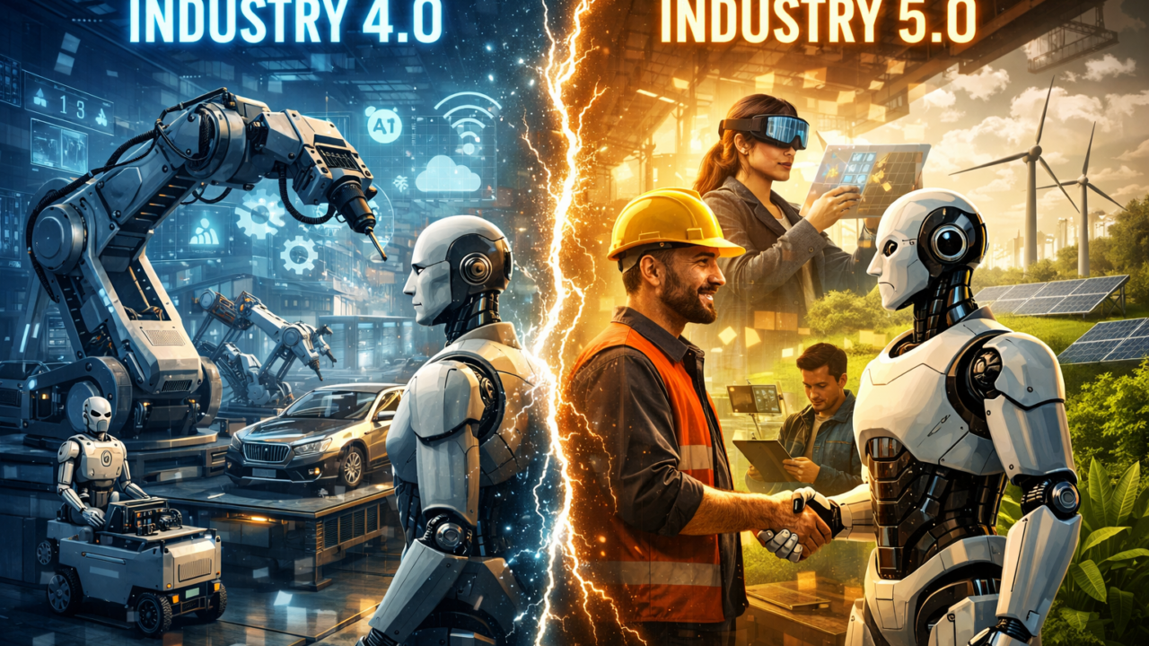 Industry 4.0 vs Industry 5.0: The Future Manufacturing Demands Today