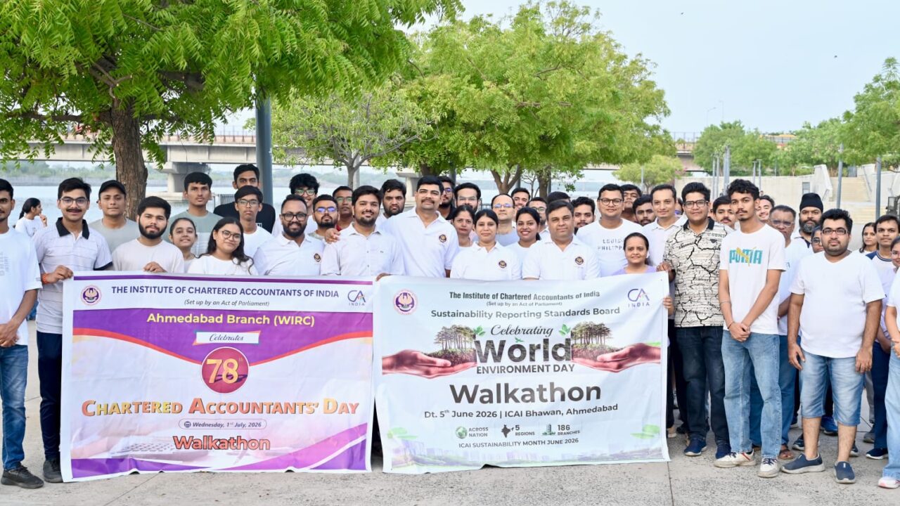 ICAI Ahmedabad Celebrates 78th CA Day with Splendid Walkathon at Sabarmati Riverfront and Flag Hoisting Ceremony